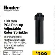 Builders Warehouse 100 mm PGJ Pop-up Adjustable Rotor Sprinkler offer