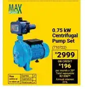 Builders Warehouse 0.75 kW Centrifugal Pump Set offer