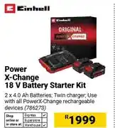 Builders Warehouse Power X-Change 18 V Battery Starter Kit offer