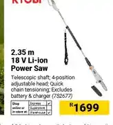 Builders Warehouse 2.35 m 18 V Li-ion Power Saw offer