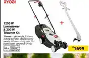 Builders Warehouse 1200 W Lawnmower & 300 W Trimmer Kit offer