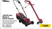 Builders Warehouse 1300 W Lawn Mower & 260 W Trimmer offer