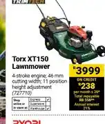 Builders Warehouse Torx XT150 Lawnmower, 4-stroke engine offer