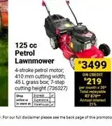 Builders Warehouse 125 cc Petrol Lawnmower, 45 L grass box offer