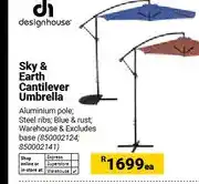 Builders Warehouse Sky & Earth Cantilever Umbrella Blue & Rust offer