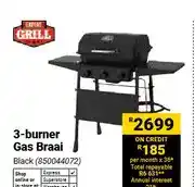 Builders Warehouse 3-burner Gas Braai Black (850044072) offer