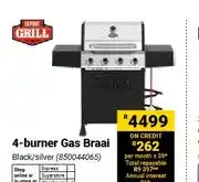 Builders Warehouse 4-burner Gas Braai Black/silver (850044065) offer