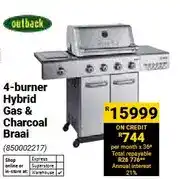 Builders Warehouse 4-burner Hybrid Gas & Charcoal Braai offer