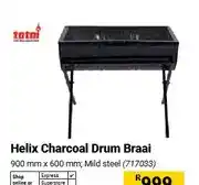 Builders Warehouse Helix Charcoal Drum Braai 900 mm x 600 mm Mild Steel offer