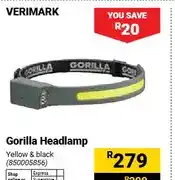 Builders Warehouse Gorilla Headlamp Yellow & black offer