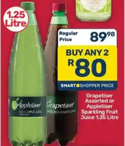 Pick n Pay Hypermarket Grapetiser Assorted or Appletiser Sparkling Fruit Juice offer