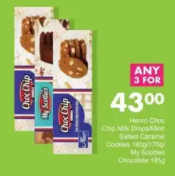 Save Henro Choc Chip Milk Drops/Mint/Salted Caramel Cookies My Scotties Chocolate offer
