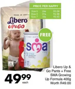 Save Libero Up & Go Pants + Free SMA Growing Up Formula offer