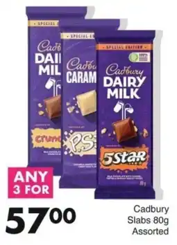 Save Cadbury Slabs 80g Assorted offer