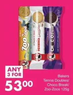 Save Bakers Tennis Doubles/Choco Break/Zoo-Zoos offer