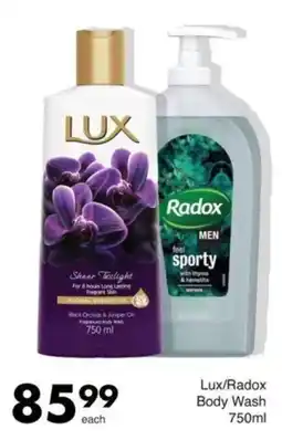 Save Lux/Radox Body Wash offer