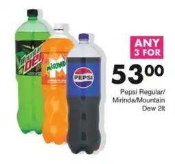 Save Pepsi Regular/Mirinda/Mountain Dew 2lt offer