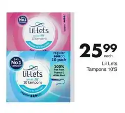 Save Lil Lets Tampons 10'S offer