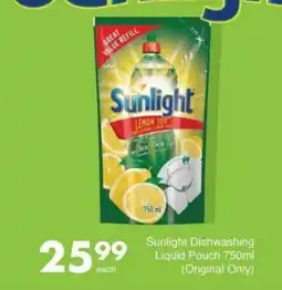 Save Sunlight Dishwashing Liquid Pouch offer