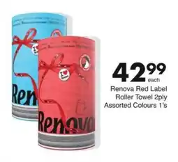 Save Renova Red Label Roller Towel 2ply Assorted offer