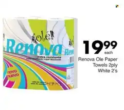 Save Renova Ole Paper Towels 2ply White offer