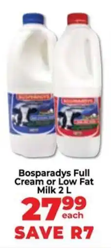 Food Lover's Market Bosparadys Full Cream or Low Fat Milk offer