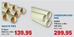 Cashbuild WASTE PIPE E Spec offer
