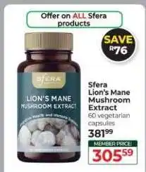 Dis-Chem Sfera Lion's Mane Mushroom Extract offer