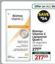 Dis-Chem Biomax Vitamin C Liposomal Quali-C offer