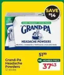 Dis-Chem GRAND-PA HEADACHE POWDERS offer