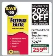 Dis-Chem Ferrous Forte Iron Supplement offer