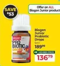 Dis-Chem Biogen Junior Probiotic Drops offer