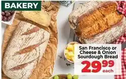 Food Lover's Market San francisco or cheese & onion sourdough bread offer