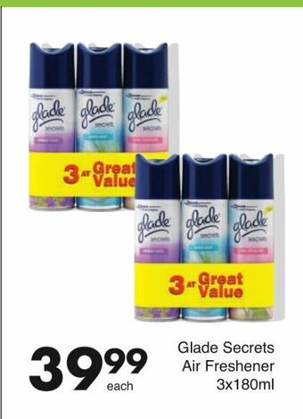 Save Glade Secrets Air Freshener 3x180ml offer