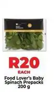 Food Lover's Market Baby spinach prepacks offer