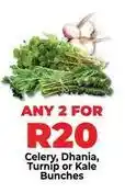 Food Lover's Market Celery, dhania, turnip or kale bunches offer
