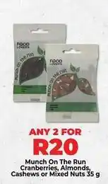 Food Lover's Market Lovers+ - munch on the run cranberries, almonds, cashews or mixed nuts 35 g offer