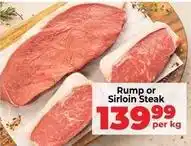 Food Lover's Market Rump or sirloin steak offer