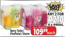 Supa Store Smirnoff Ice Berry Twist / PineTwist / Storm offer