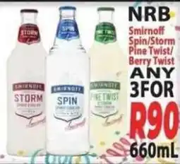 Supa Store Smirnoff Spin/Storm Pine Twist/Berry Twist offer