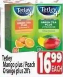 Supa Store Tetley Mango plus / Peach Orange plus 20's offer