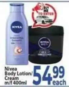 Supa Store Nivea Body Lotion/Cream offer