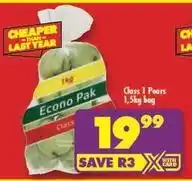 Shoprite Econo - class 1 pears offer