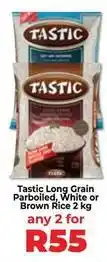 Food Lover's Market Tastic - long grain parboiled, white or brown rice 2 kg offer