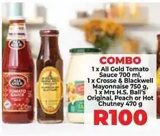 Food Lover's Market All gold tomato sauce, crosse & blackwell mayonnaise, mrs h.s. ball's original, peach or hot chutney offer