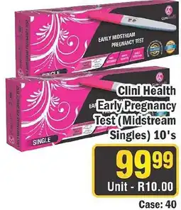 J&E Cash and Carry Clini Health Early Pregnancy Test (Midstream Singles) offer