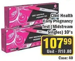 J&E Cash and Carry Clini Health Early Pregnancy Test (Midstream Singles) offer