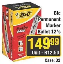 J&E Cash and Carry Bic Permanent Marker Bullet 12's offer
