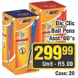 J&E Cash and Carry Bic Clic Ball Pens Assorted offer