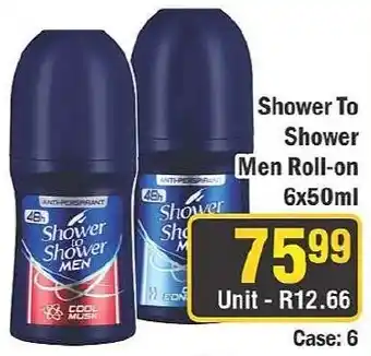 J&E Cash and Carry Shower to Shower Men Roll-on offer